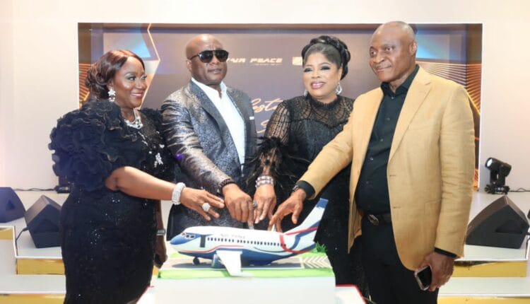 L – R: Vice Chairman, Air Peace, Mrs. Alice Onyema; Chairman, Air Peace, Dr Allen Onyema;Managing Director/Chief Executive Officer, Fidelity Bank Plc, Dr Nneka Onyeali-Ikpe; and Managing, Director, Graviti Hill Ltd, Dr Ken Onyeali Ikpe at a special event organised by the bank to celebrate the commencement of Air Peace’s flight operations into London recently.