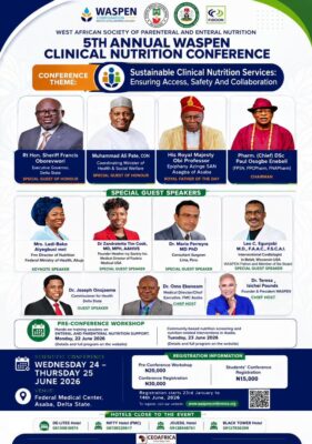WASPEN Raises Alarm Over Hidden Burden of Hospital Malnutrition, Announces 5th Clinical Nutrition Conference in Asaba